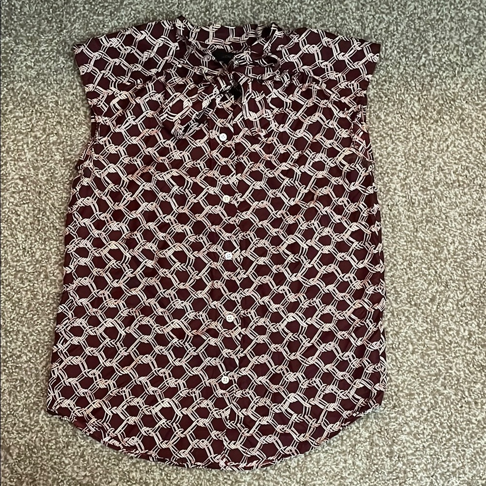 J. Crew Silk Sleeveless Buttoned Blouse